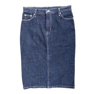 Levi's High Waist Dark Wash Knee Length Denim Pencil Skirt Size 29 EUC